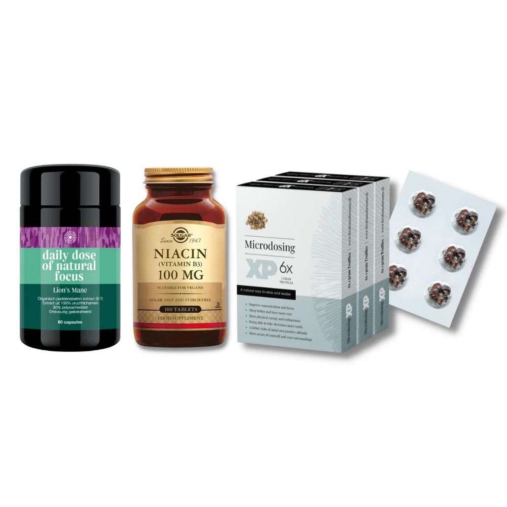 Microdose - Stamets Stack: Lion's Mane Capsules + Microdosing Truffels + Niacine 