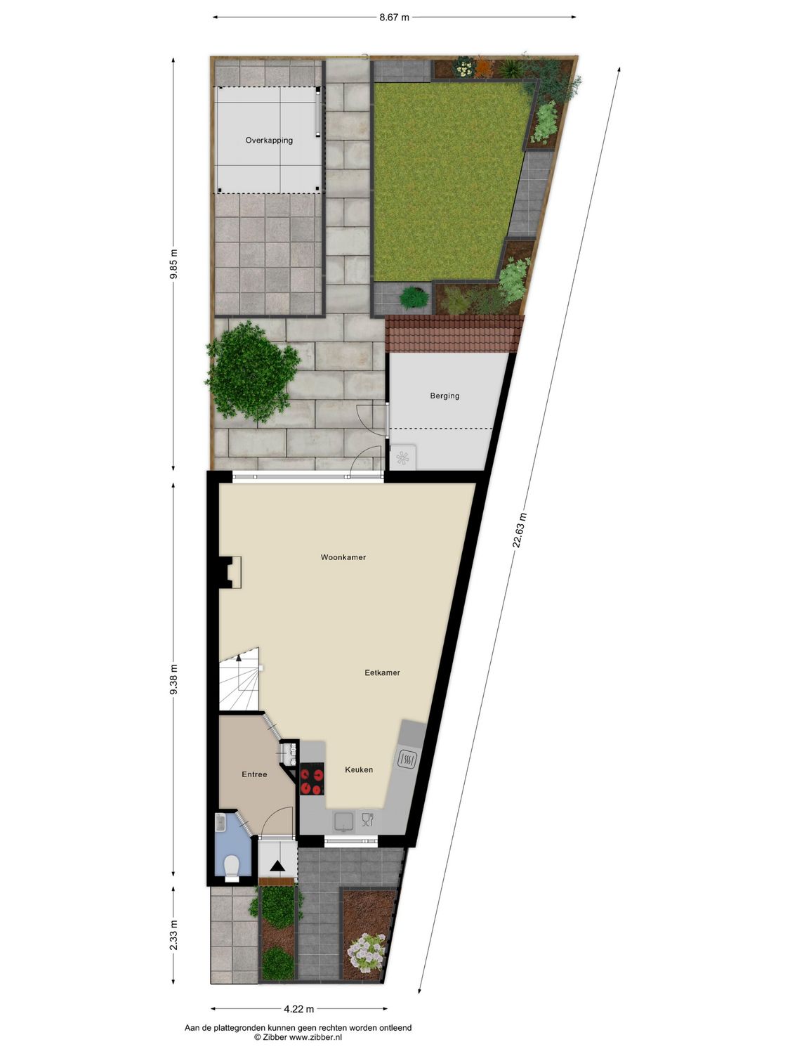 Ganzenhoek 44, SPIJKENISSE plattegrond 1