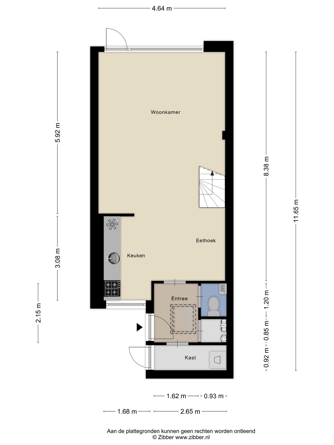 Prins Bernhardstraat 44, ZUIDLAND plattegrond 0
