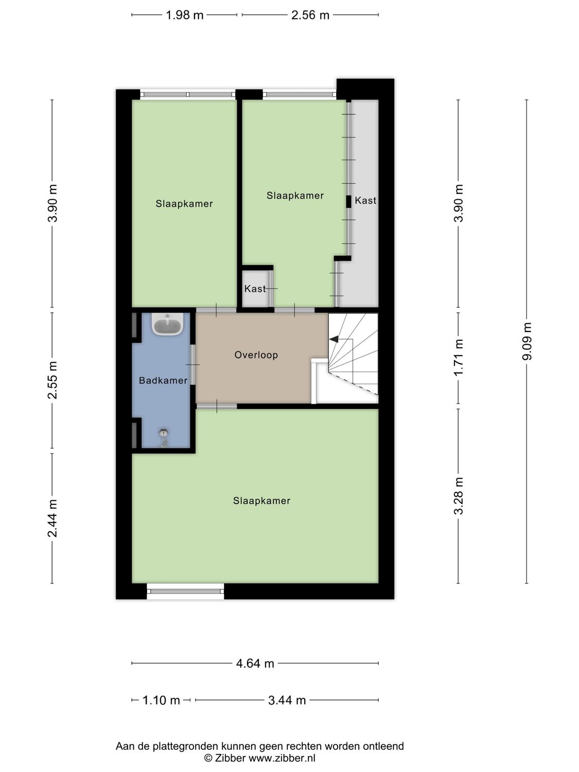 Prins Bernhardstraat 44, ZUIDLAND plattegrond 1