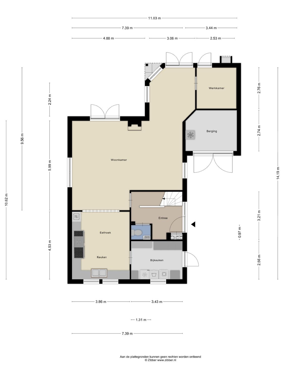 Gooischelaan 14, ZUIDLAND plattegrond 1