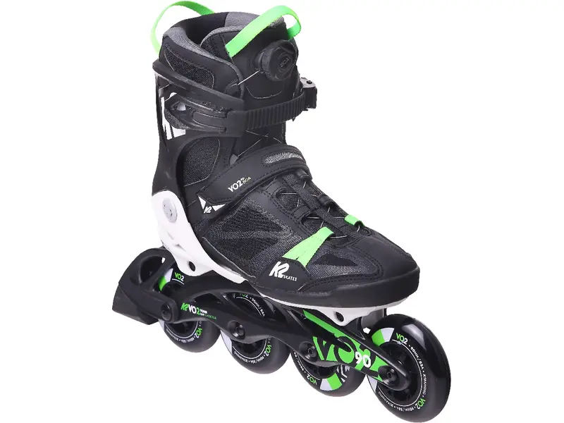 VO2 90 BOA Black/White/Green - Fitness Tour Skates 