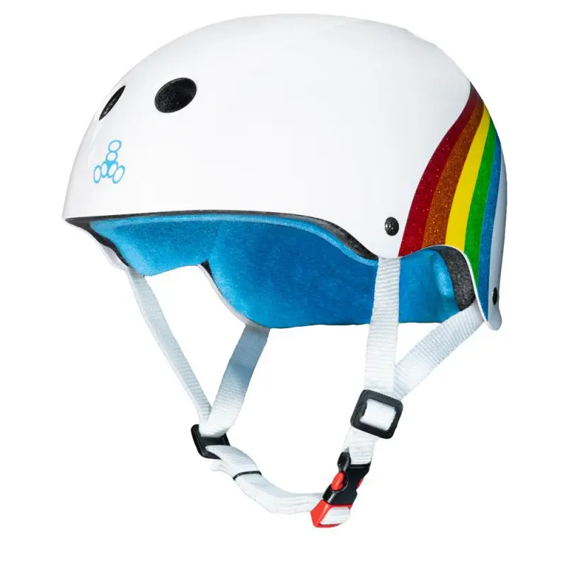 The Certified Sweatsaver Helmet Rainbow White Skate Helm