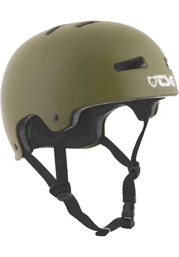 Evolution Solid Color Satin Olive Skate Helm