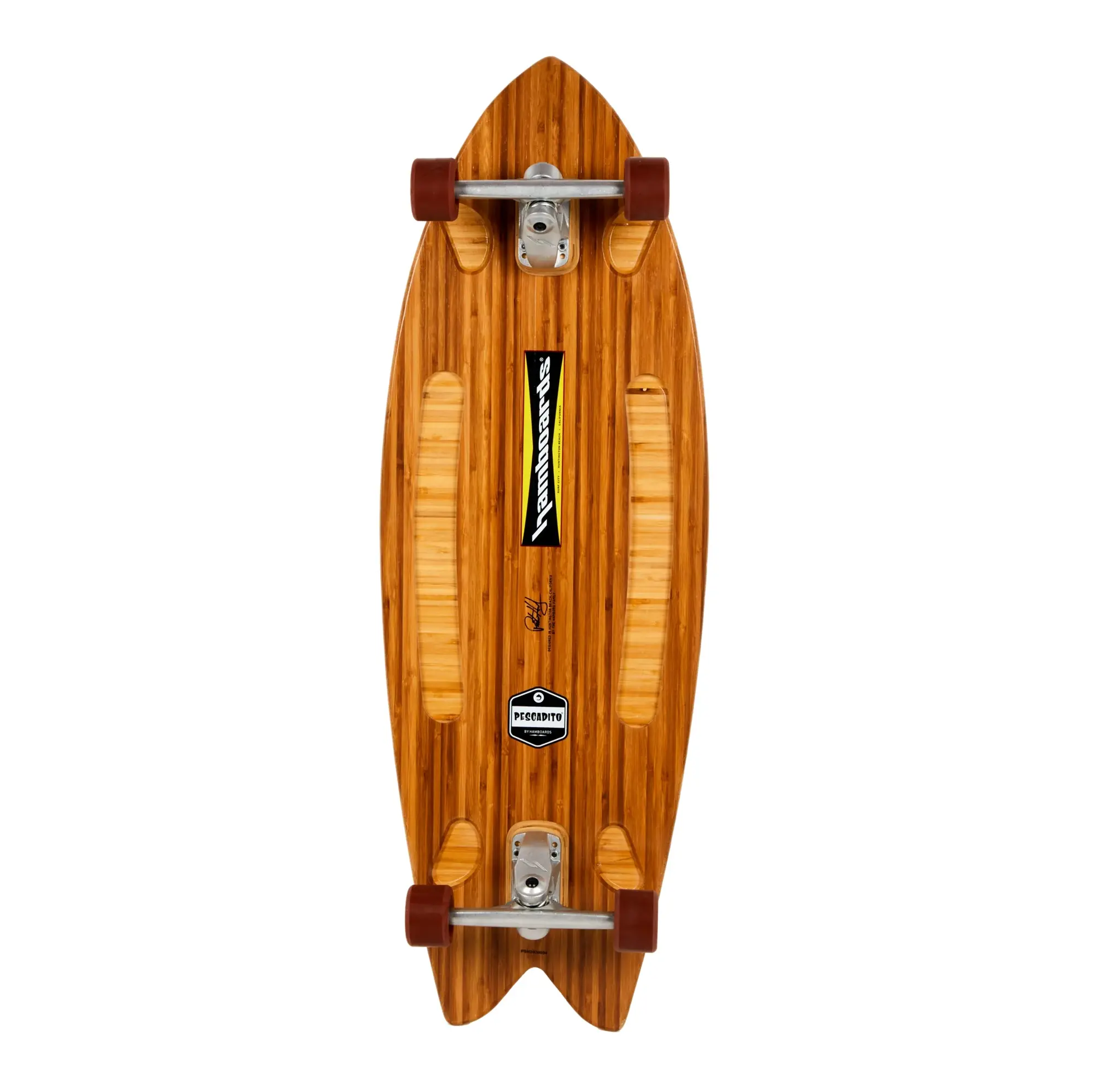 Pescadito Bamboo Carving 43 Longboard Complete