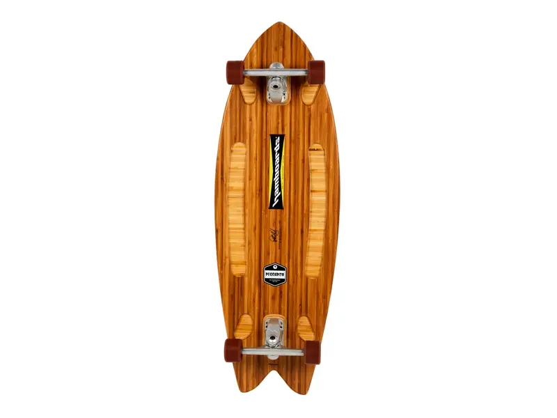 Pescadito Bamboo Carving 43" - Longboard Complete