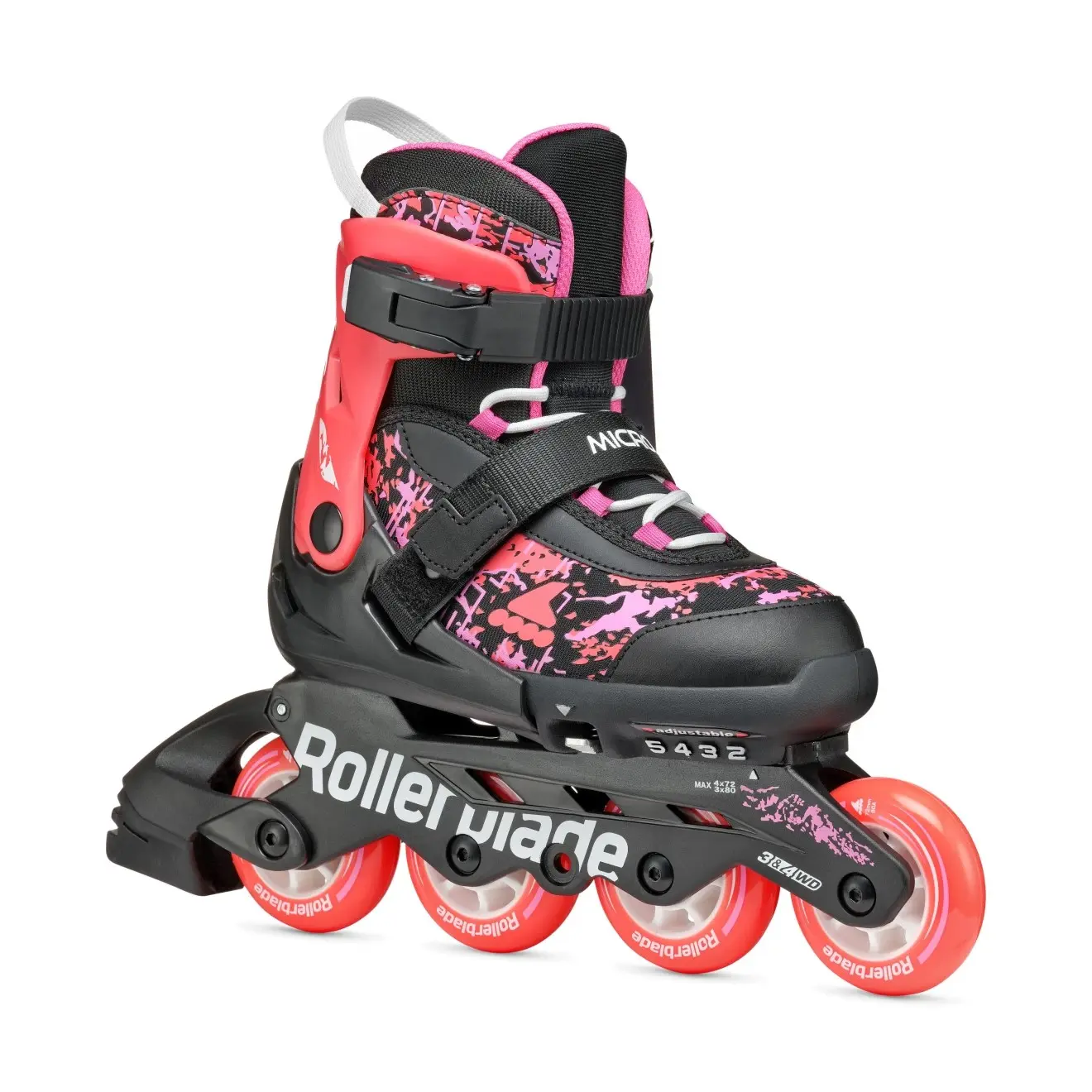 Microblade SL Black/Coral- Verstelbare Kinderskates