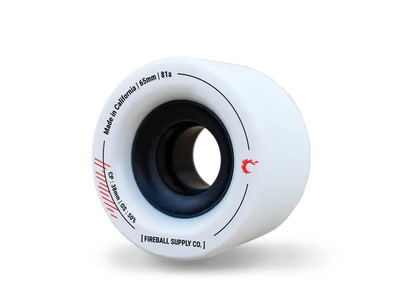 Tinder Wit 65mm 81A - Longboard Wielen