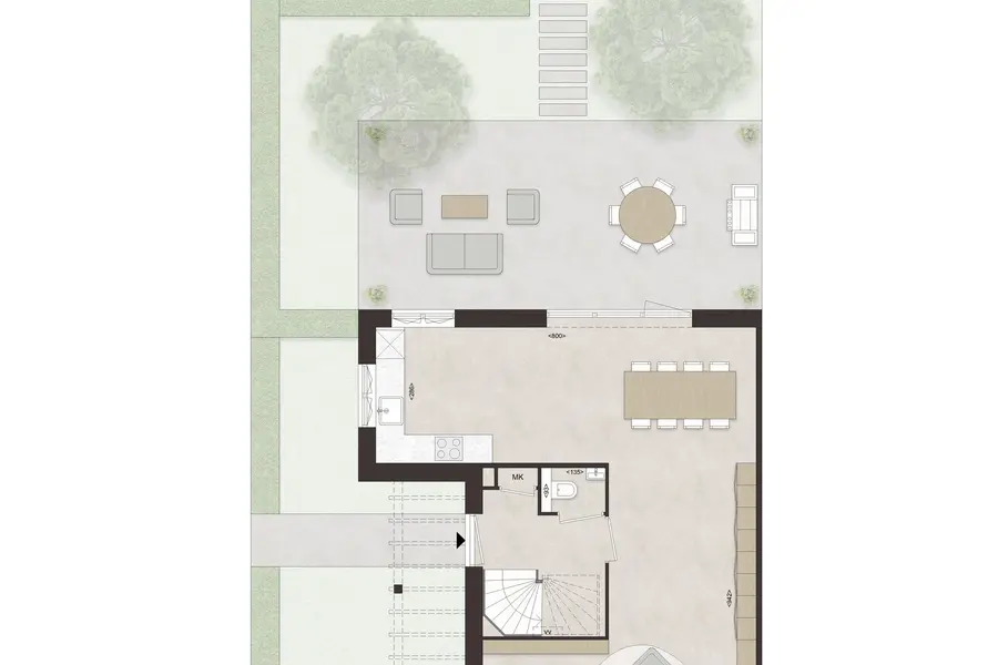 F60 - Royale hoekwoning dwarskap en uitbouw, bouwnummer 37