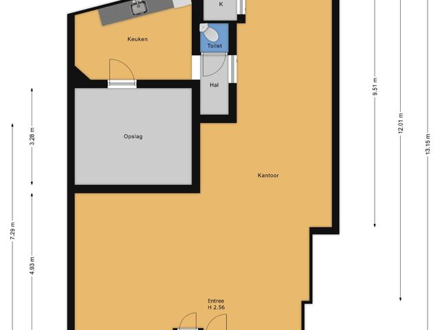 Plattegrond van Nieuwstraat 26ZW