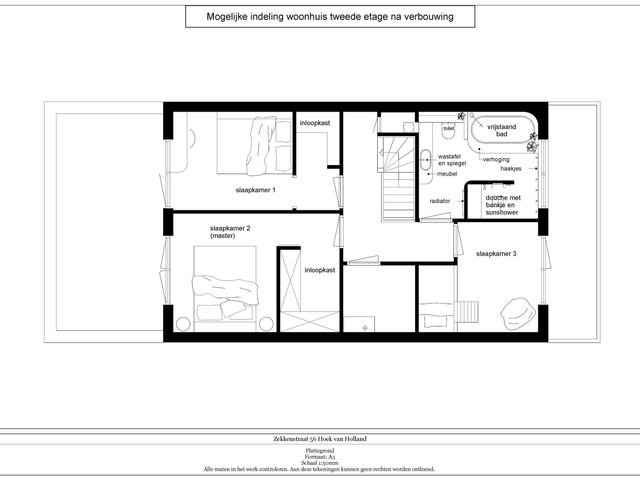 Plattegrond van Zekkenstraat 56