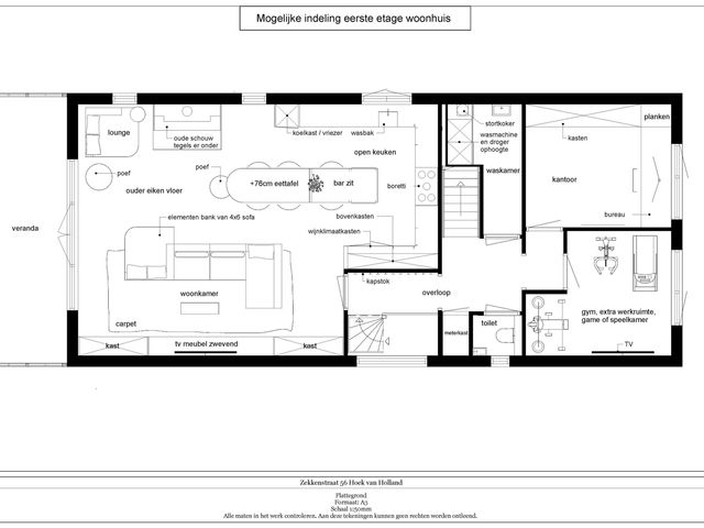 Plattegrond van Zekkenstraat 56