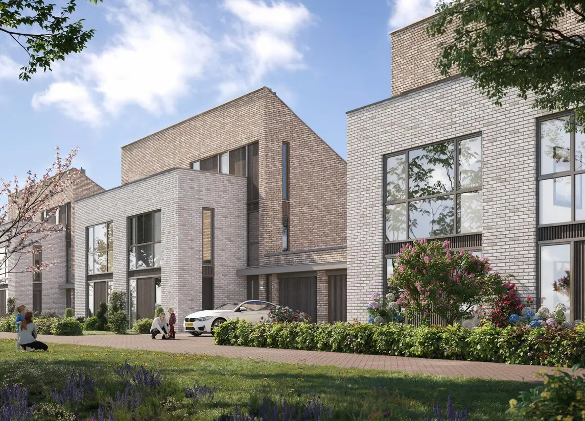 Waelzicht geschakelde twee-onder-een kapwoningen