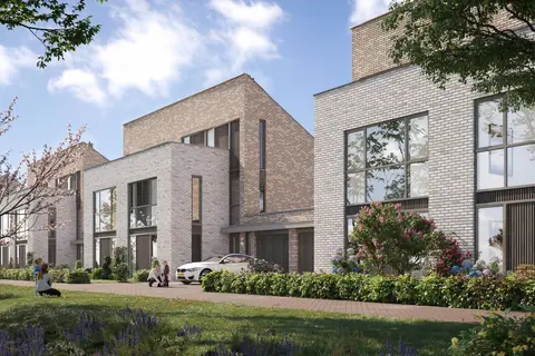 Waelzicht geschakelde twee-onder-een kapwoningen