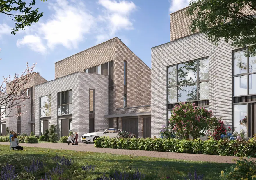 Waelzicht geschakelde twee-onder-een kapwoningen