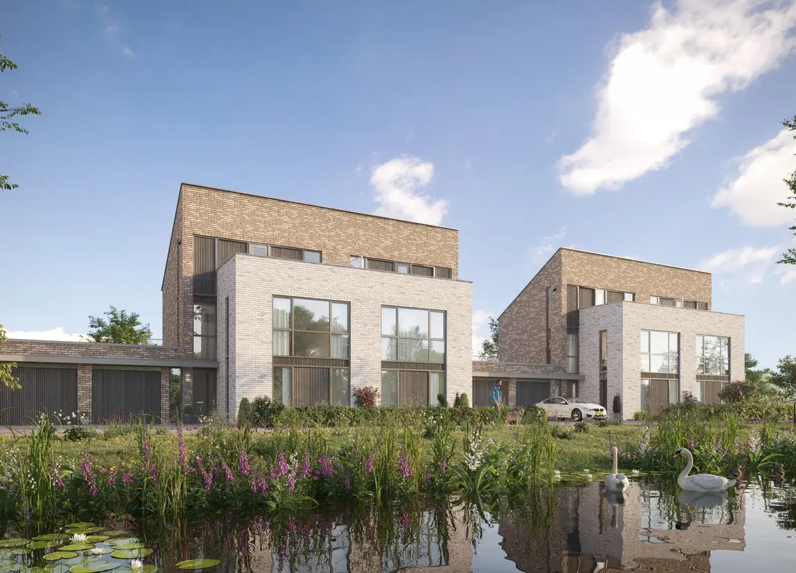Waelzicht geschakelde twee-onder-een kapwoningen