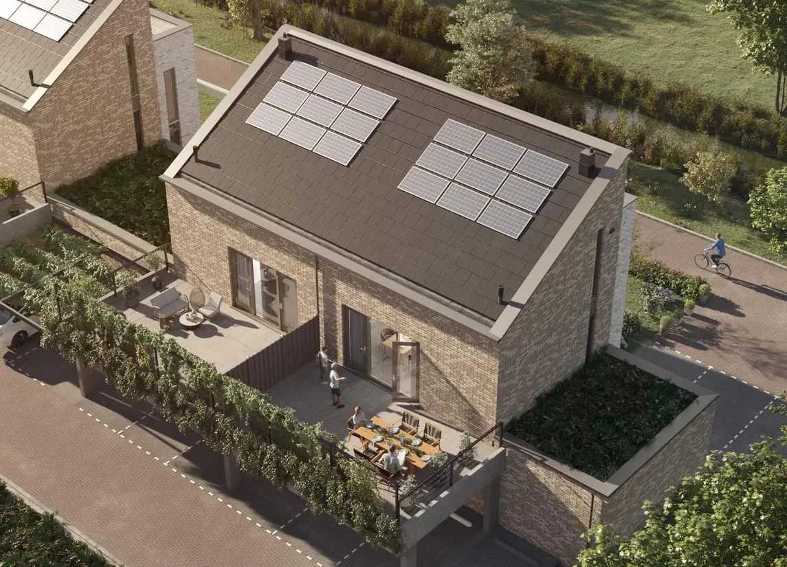 Waelzicht geschakelde twee-onder-een kapwoningen