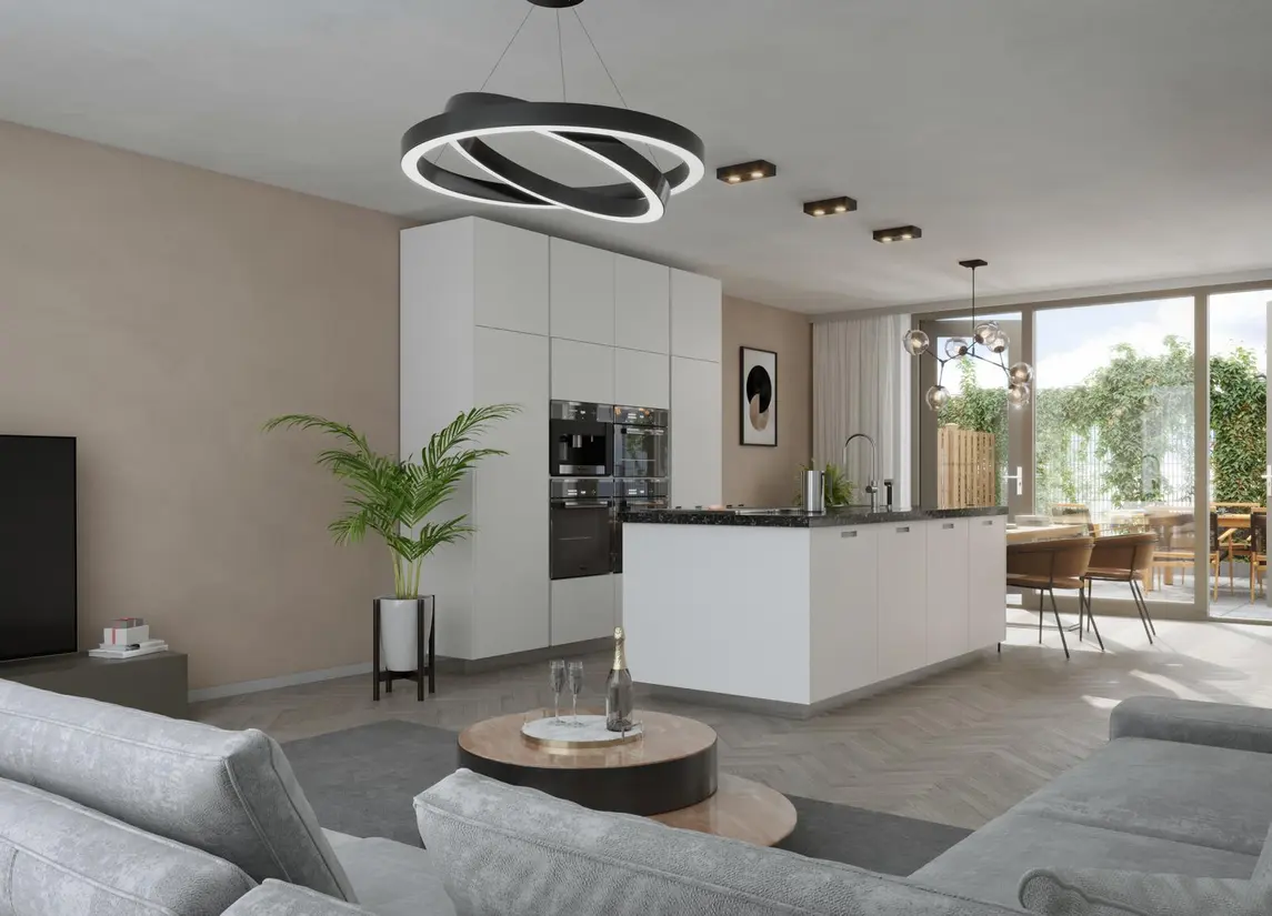 Waelzicht geschakelde twee-onder-een kapwoningen