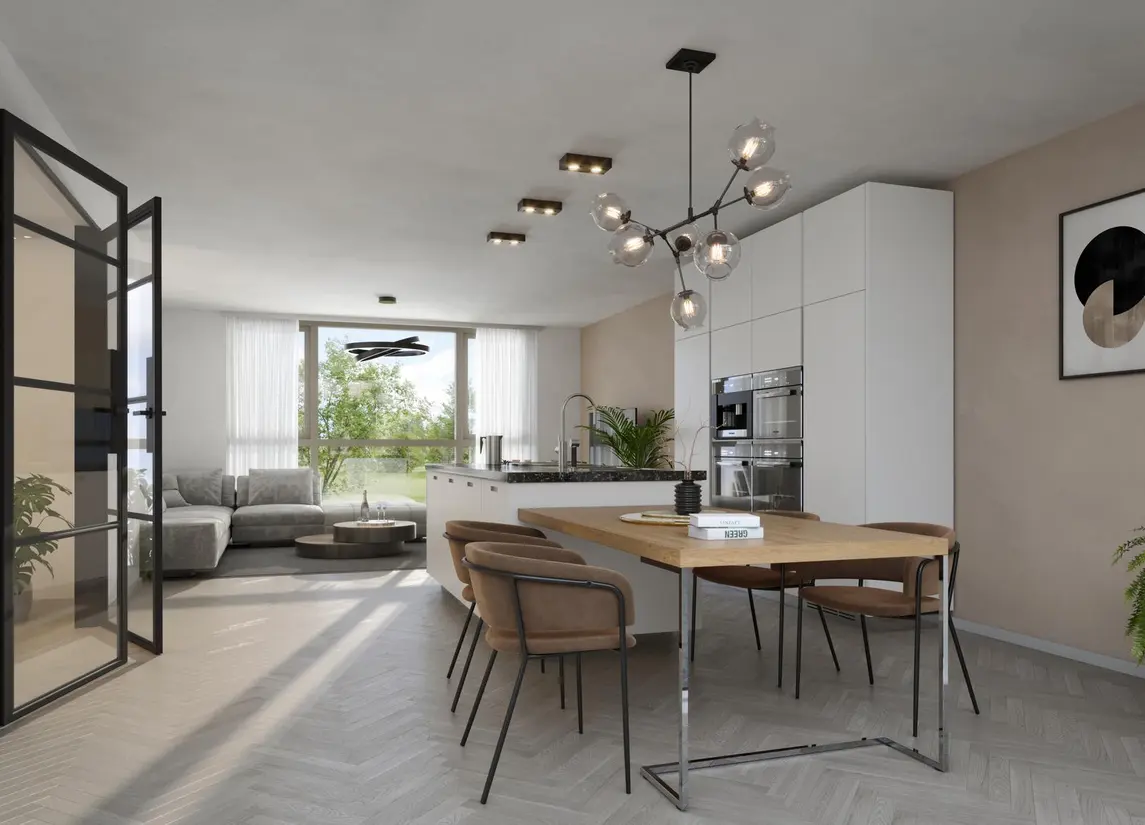 Waelzicht geschakelde twee-onder-een kapwoningen