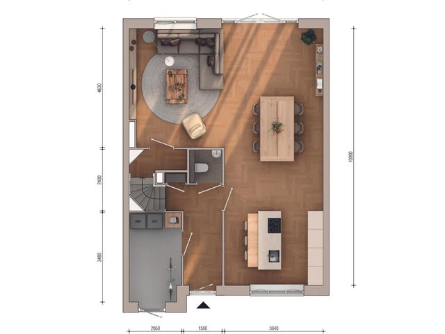 Plattegrond van Semi-bungalow, Bouwnummer 216