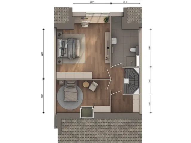 Plattegrond van Semi-bungalow, Bouwnummer 217