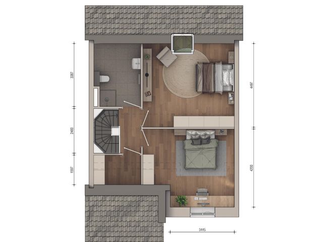 Plattegrond van Semi-bungalow, Bouwnummer 219