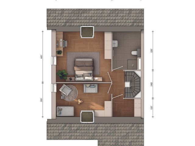 Plattegrond van Semi-bungalow, Bouwnummer 221