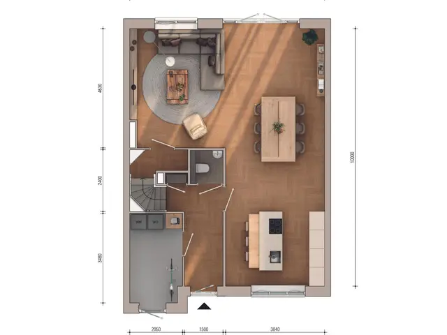 Plattegrond van Semi-bungalow, Bouwnummer 220
