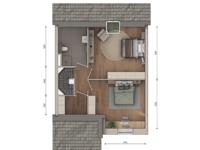 Plattegrond van Semi-bungalow, Bouwnummer 218
