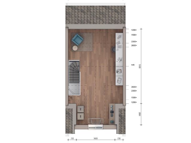 Plattegrond van Familiewoning, Bouwnummer 232