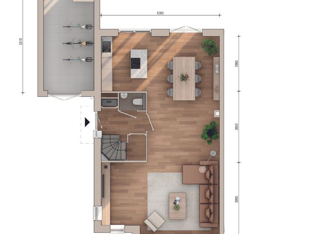 Plattegrond van Twee-onder-een-kapwoning, Bouwnummer 207