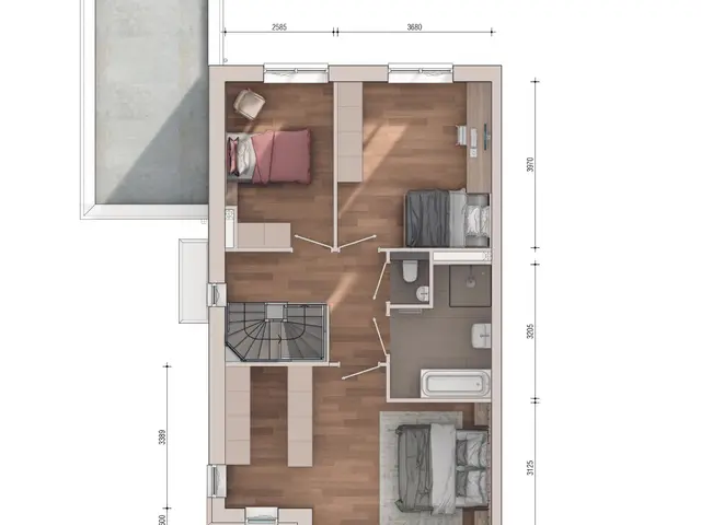 Plattegrond van Twee-onder-een-kapwoning, Bouwnummer 205