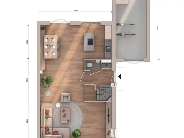 Plattegrond van Twee-onder-een-kapwoning, Bouwnummer 202
