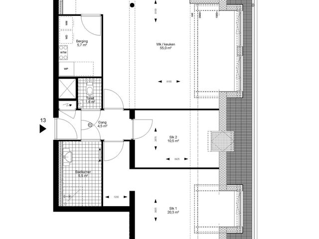 Plattegrond van G, Bouwnummer 13