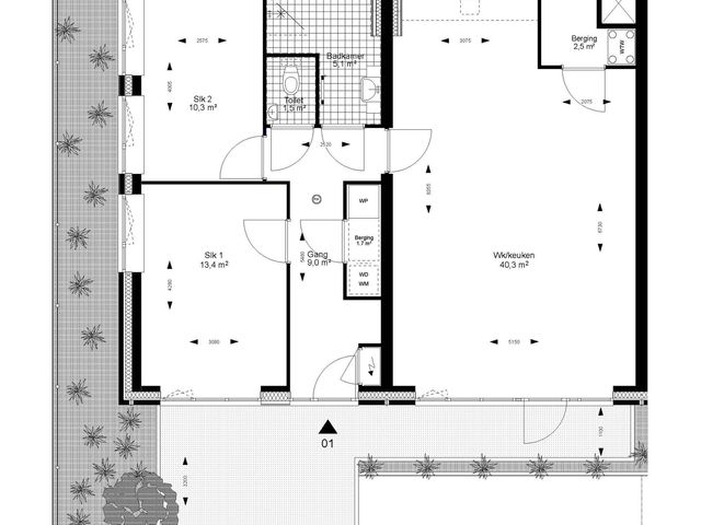 Plattegrond van A, Bouwnummer 1