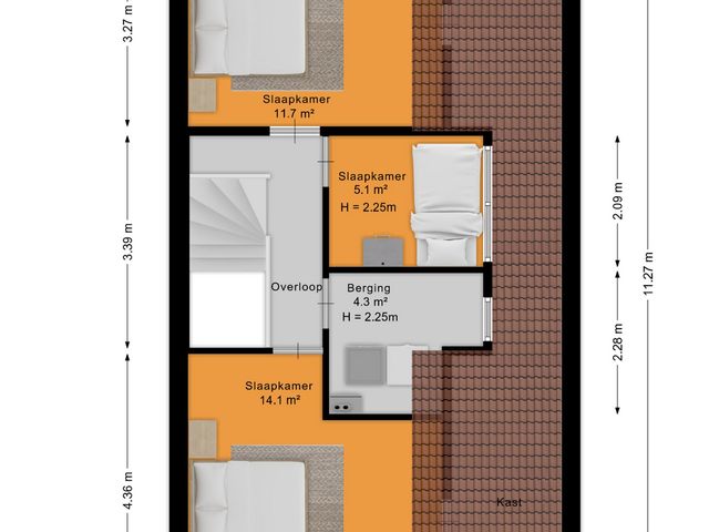 Plattegrond van Henk Nijlandstraat 36
