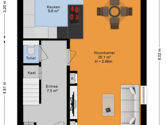 Plattegrond van Eikenlaan 5
