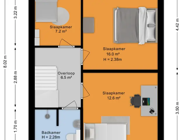 Plattegrond van Eikenlaan 5