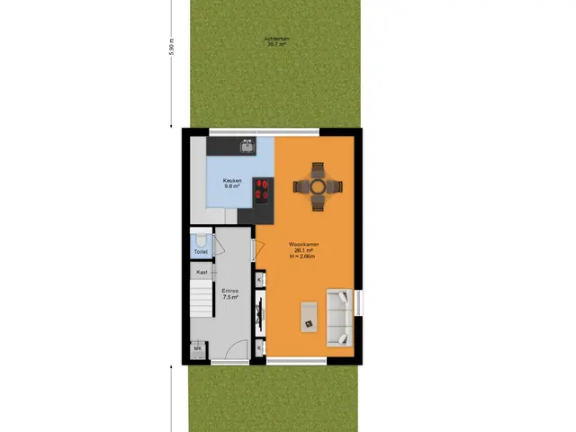Plattegrond van Eikenlaan 5