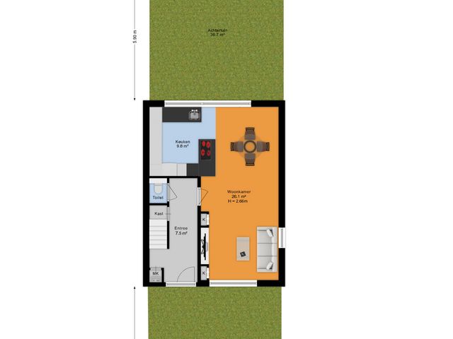 Plattegrond van Eikenlaan 5