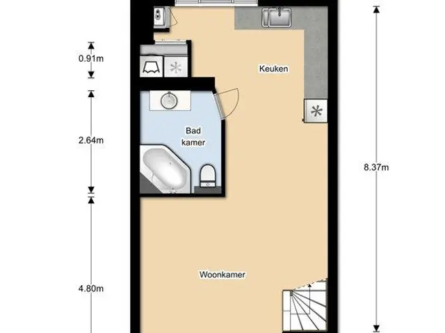 Plattegrond van Molenstraat 8