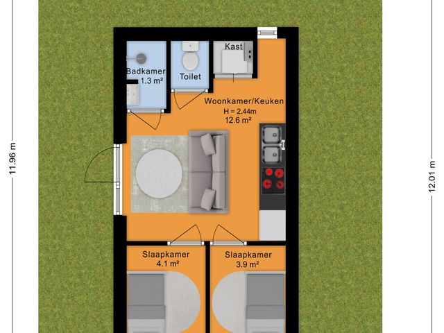 Plattegrond van Wierstraat 100A F03