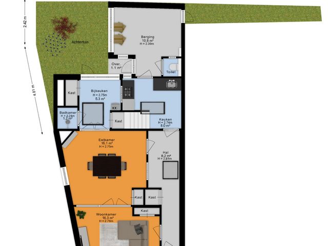 Plattegrond van Hofstraat 28