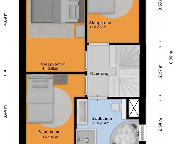 Plattegrond van Dokter Fokkensstraat 6