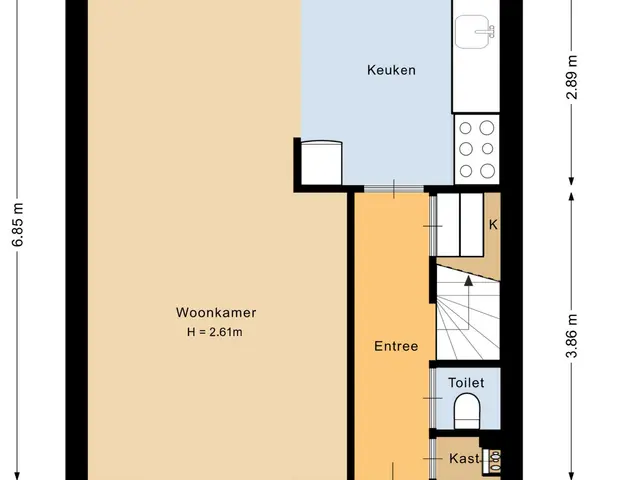 Plattegrond van Hazelaarstraat 23