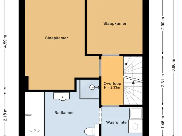 Plattegrond van Hazelaarstraat 23