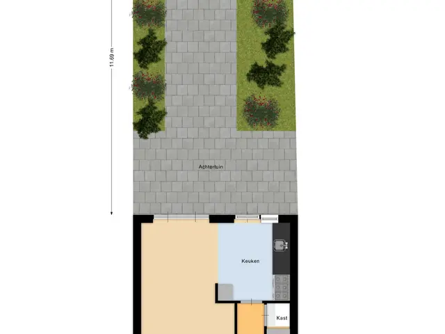 Plattegrond van Hazelaarstraat 23