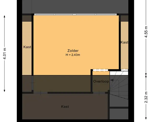 Plattegrond van Hazelaarstraat 23