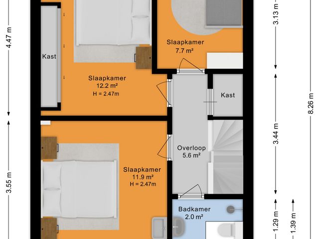 Plattegrond van Gerberalaan 44