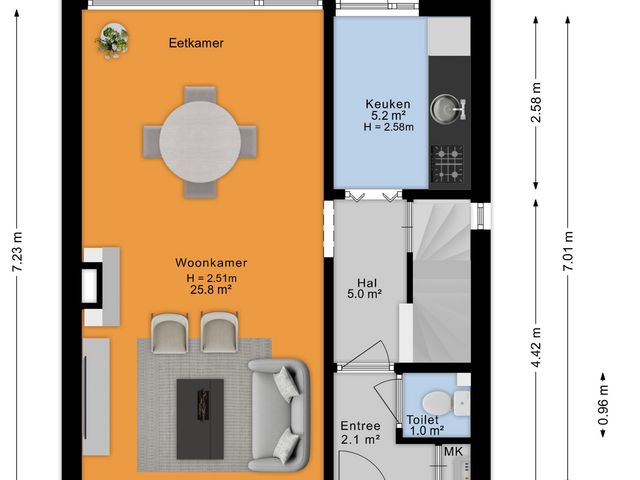 Plattegrond van Koningin Julianaweg 55